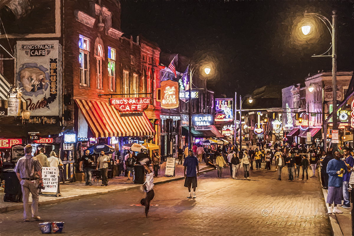 Beale Street Memphis on a Friday Night