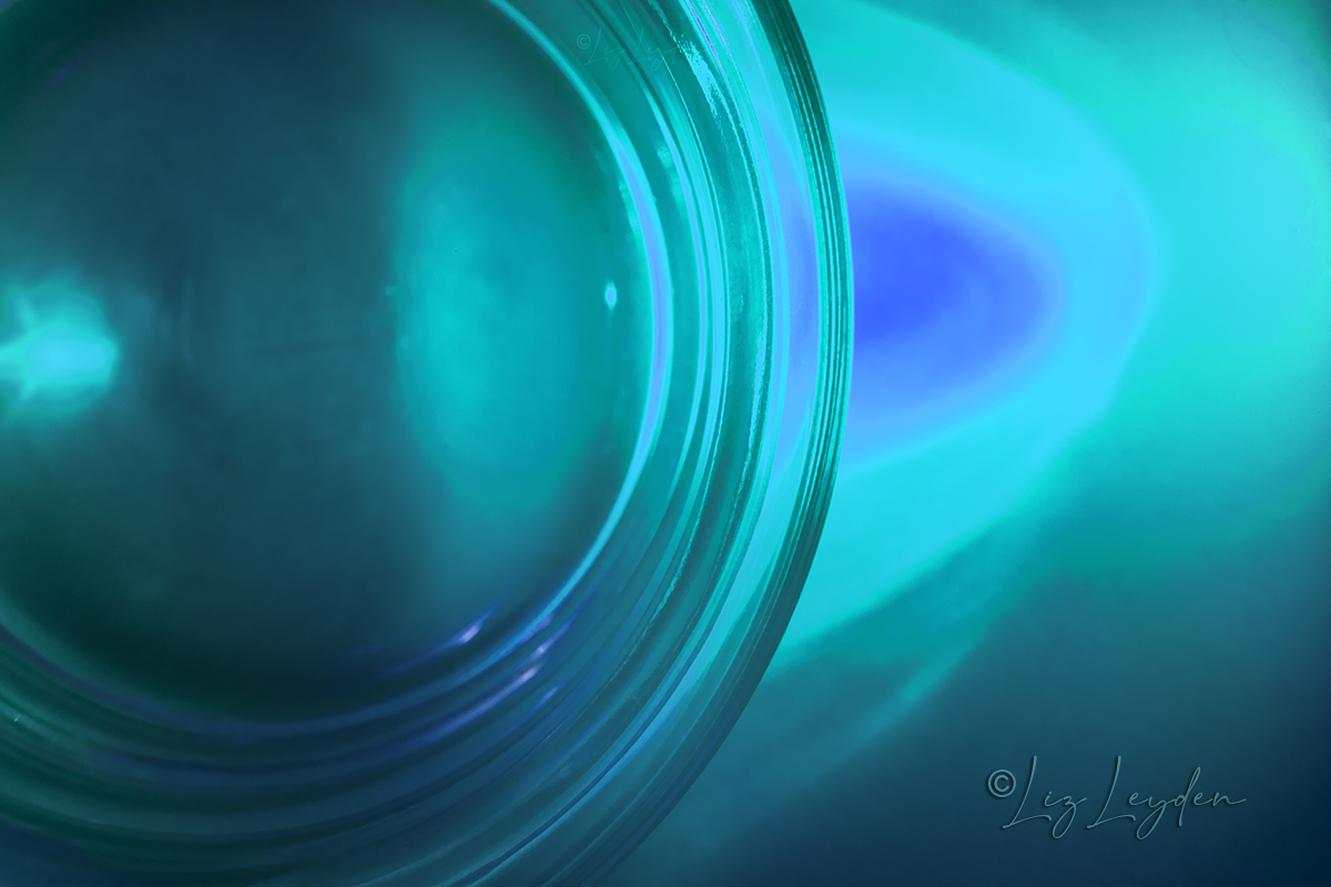 An abstract photo, in aqua.